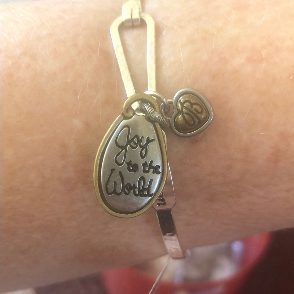 Brighton Gold Bracelet with Heart and Oval Charms